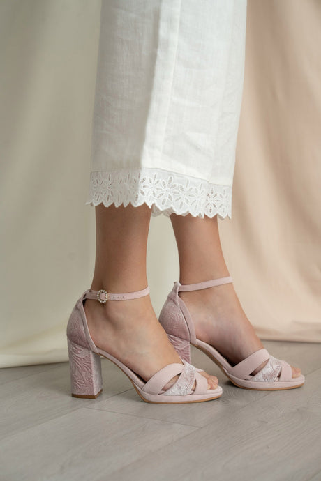 sandalia modelo emma aqua rosa, zapatos de novia de Miss Honolulu