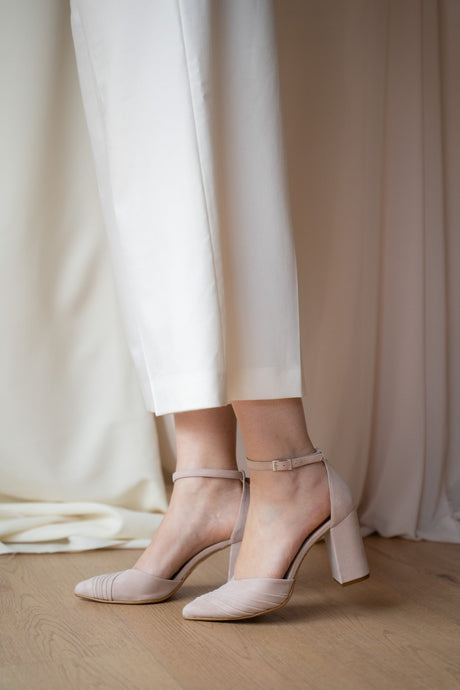 Zapatos de novia plisado rosa modelo Gadea, zapatos de novia de Miss Honolulu