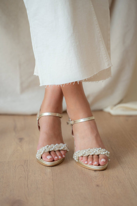 Sandalia de novia joya modelo bruna, zapatos de novia de Miss Honolulu