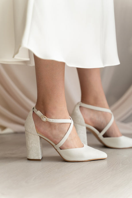 Zapatos de novia blanco modelo Olivia, zapatos de novia de Miss Honolulu