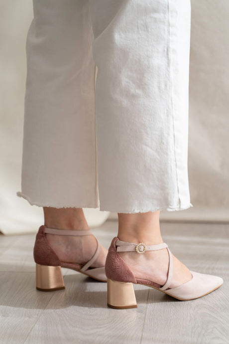 Zapatos de novia tacón bajo rosas modelo olivia, zapatos de novia de Miss Honolulu