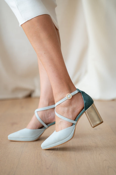 Zapatos de novia verdes plataforma modelo olivia, zapatos de novia de Miss Honolulu
