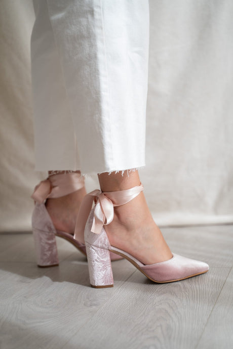 Zapatos de novia con lazada noa rosa aqua, zapatos de novia de Miss Honolulu