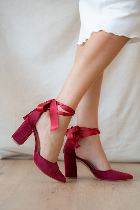 Zapatos de novia con lazada Noa granates, zapatos de novia de Miss Honolulu