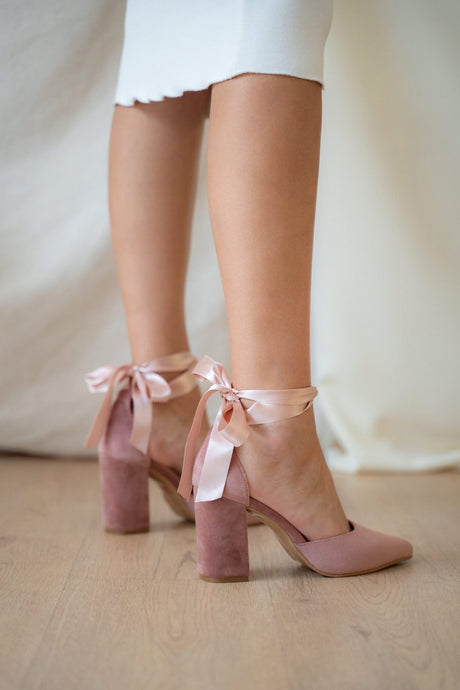 Zapatos de novia con lazada Noa rosas, zapatos de novia de Miss Honolulu