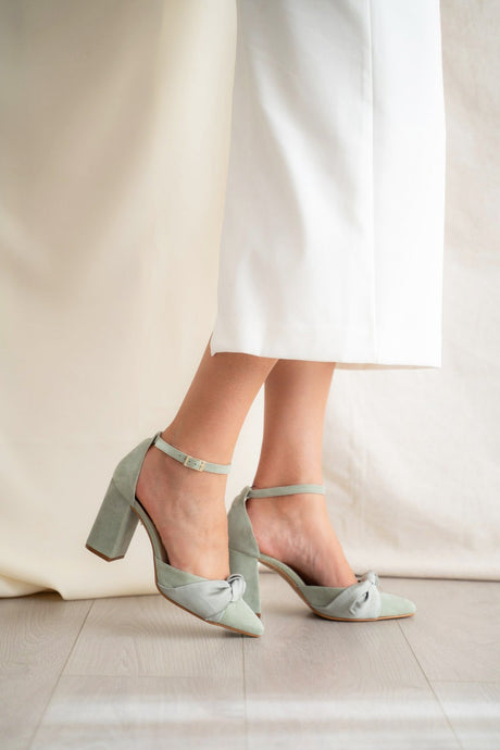Zapatos de novia verde modelo leonor, zapatos de novia de Miss Honolulu